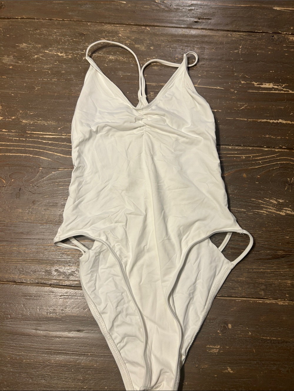 l*space White One-Piece Swimsuit with Slim Straps